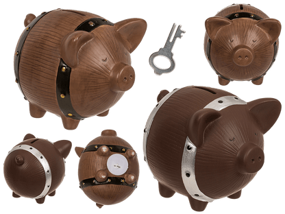 Saving bank, barrel pig, 16 x 12,5 x 13 cm,
