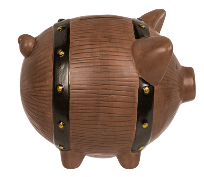 Saving bank, barrel pig, 16 x 12,5 x 13 cm,