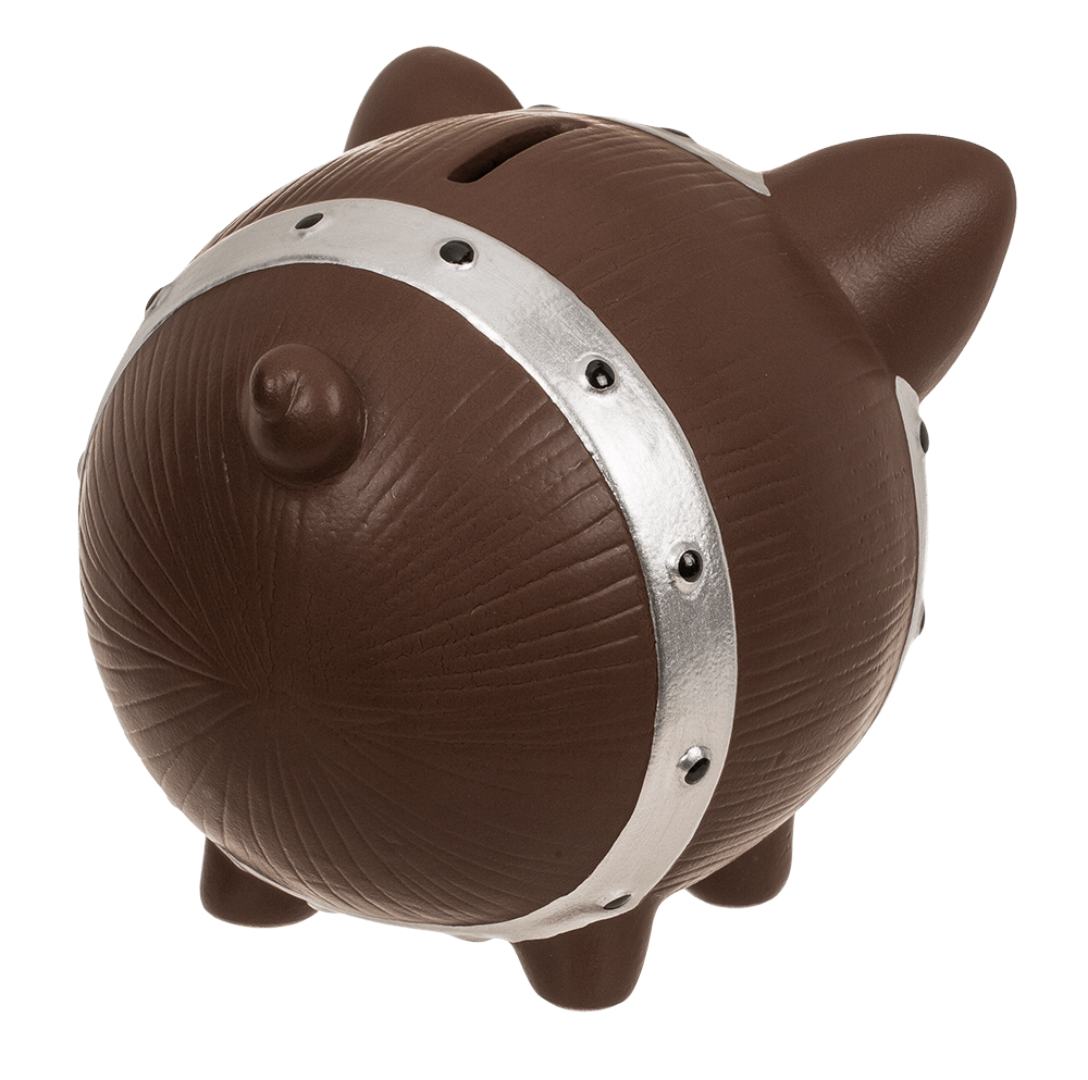 Saving bank, barrel pig, 16 x 12,5 x 13 cm,