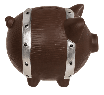 Saving bank, barrel pig, 16 x 12,5 x 13 cm,