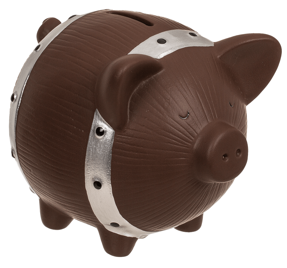 Saving bank, barrel pig, 16 x 12,5 x 13 cm,