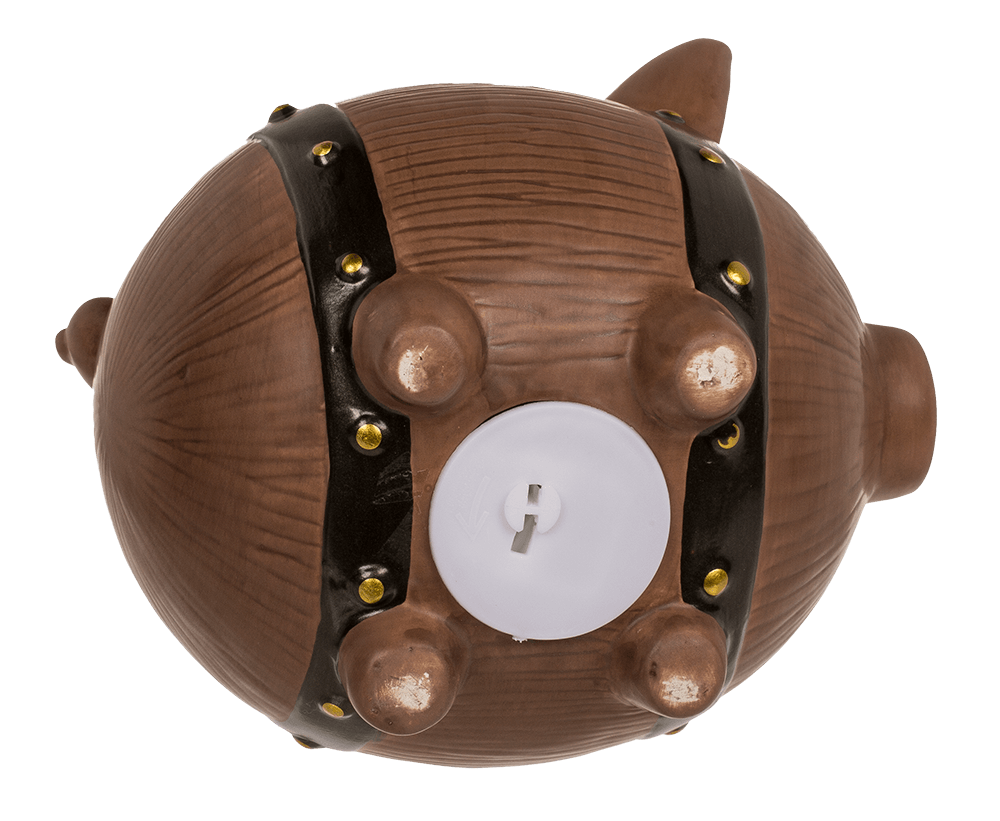 Saving bank, barrel pig, 16 x 12,5 x 13 cm,