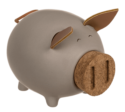 Sving bank, pig with corc closing nose,