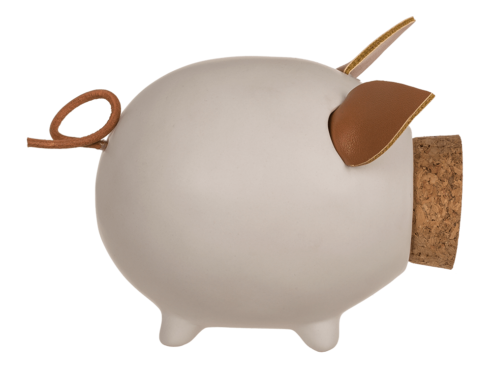 Sving bank, pig with corc closing nose,