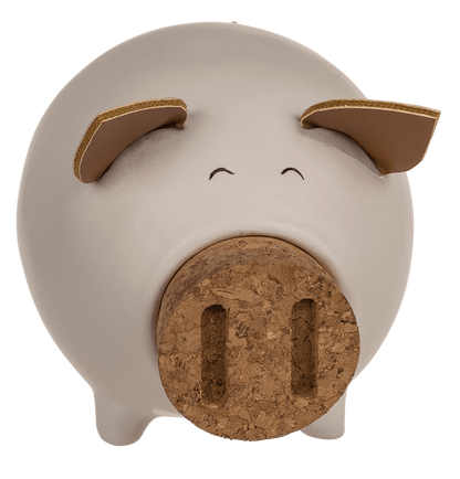 Sving bank, pig with corc closing nose,