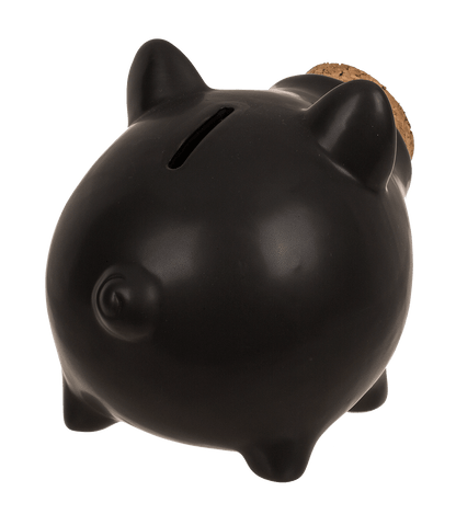 Saving bank, pig with corc closing nose,