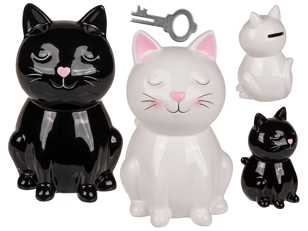 Savings bank with lock, Cat,