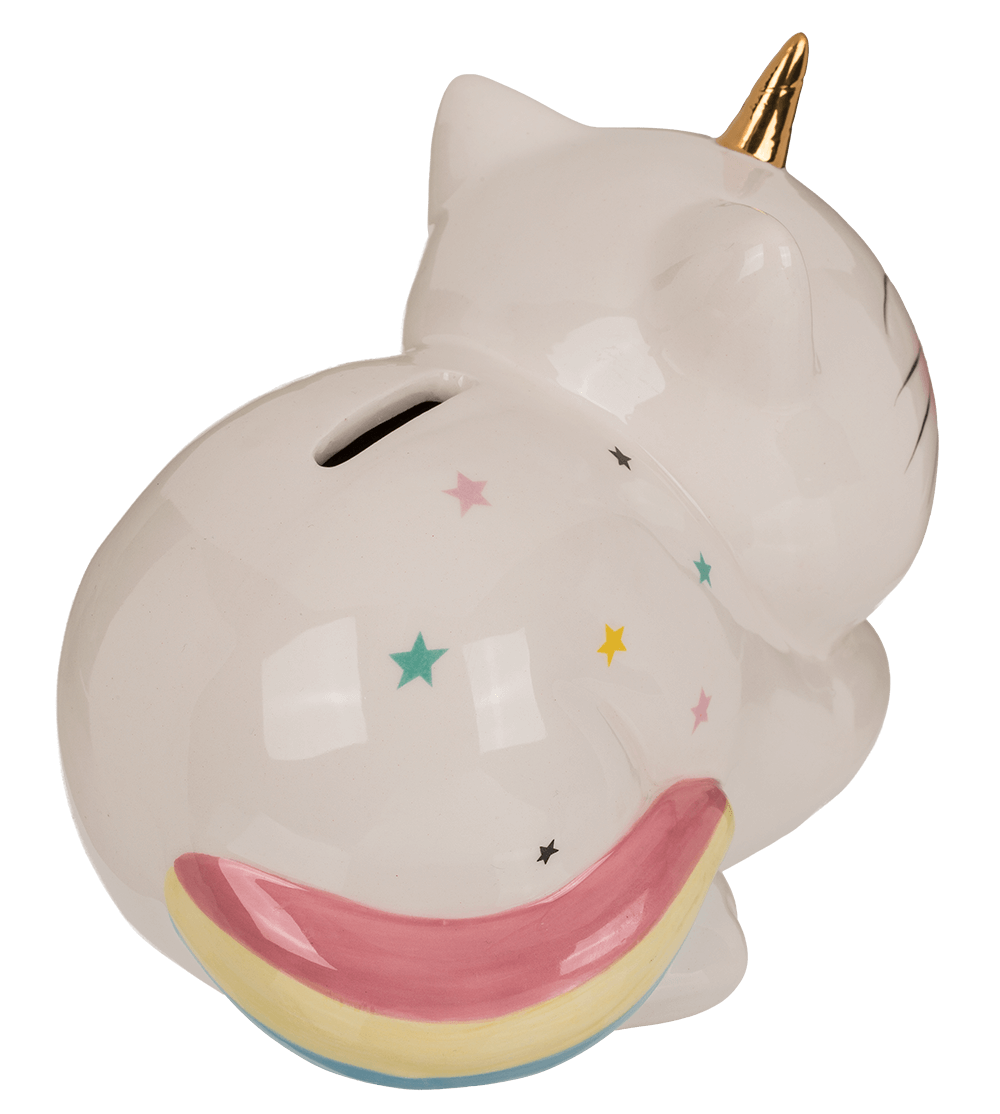 Savings bank with lock, Unicorn Cat,