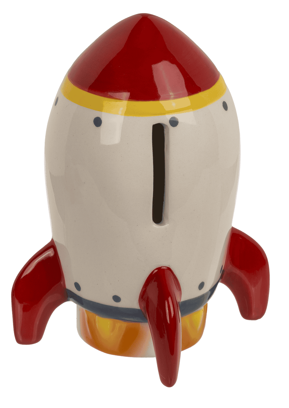 Money box, Rocket, 12.5 x 7 cm, stoneware,