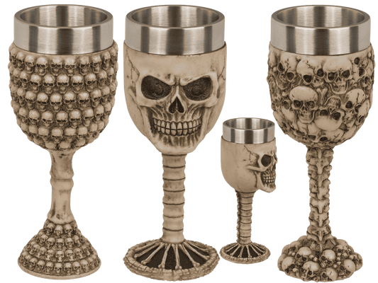 Polyresin mug, Skull with stainless steel insert,