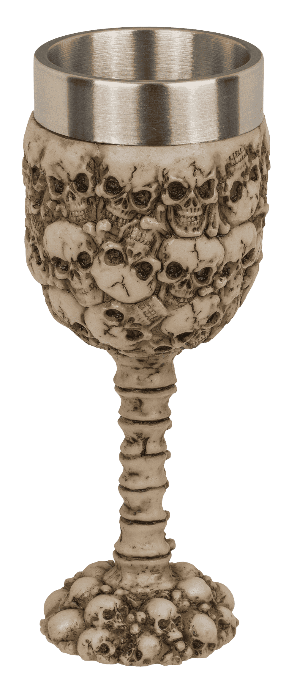 Polyresin mug, Skull with stainless steel insert,