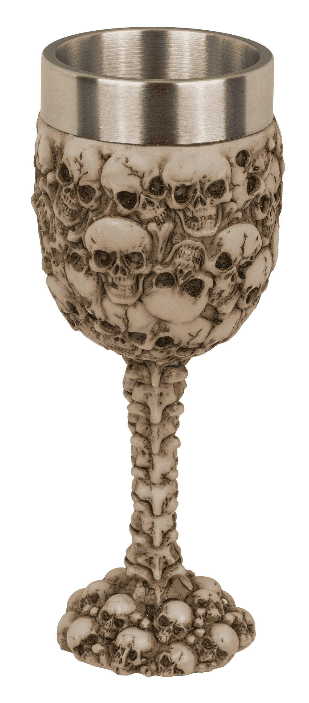 Polyresin mug, Skull with stainless steel insert,