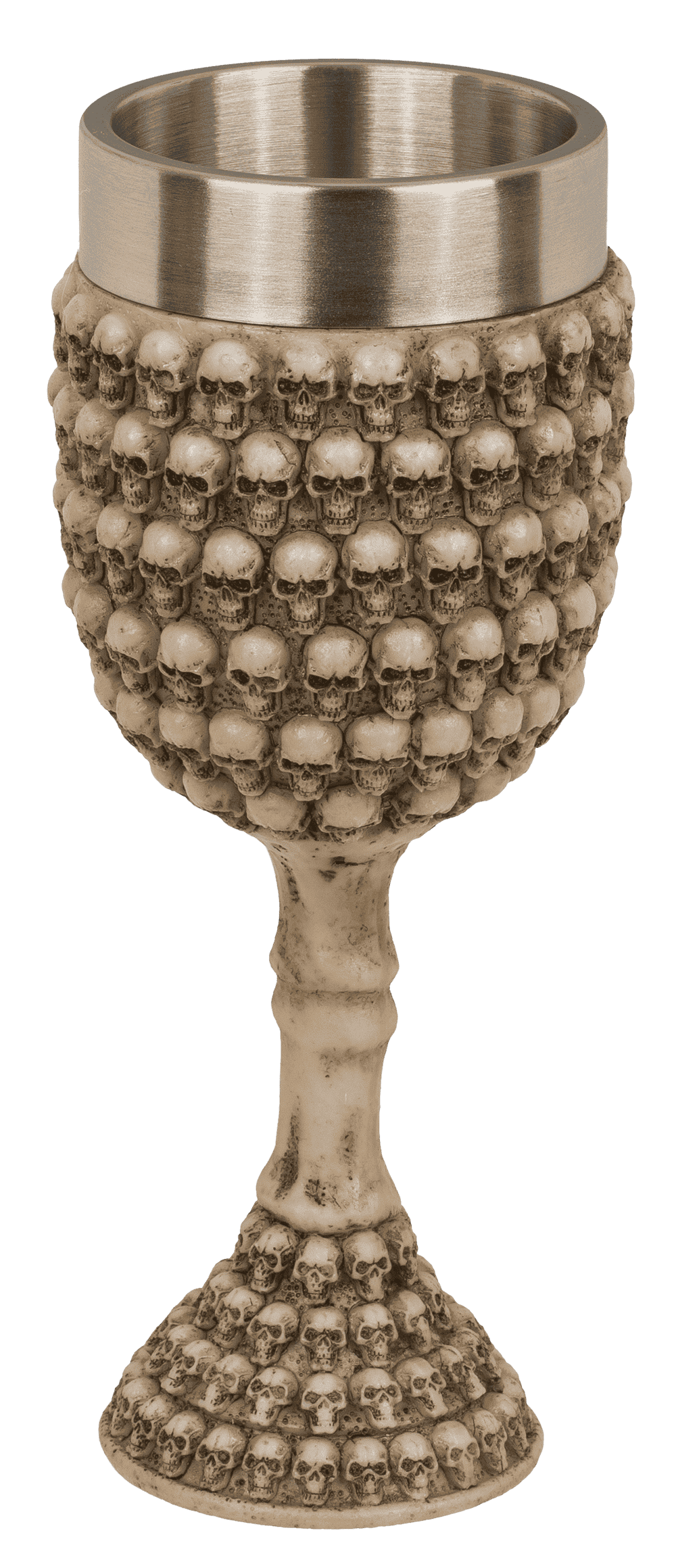 Polyresin mug, Skull with stainless steel insert,