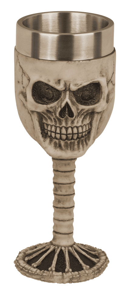 Polyresin mug, Skull with stainless steel insert,