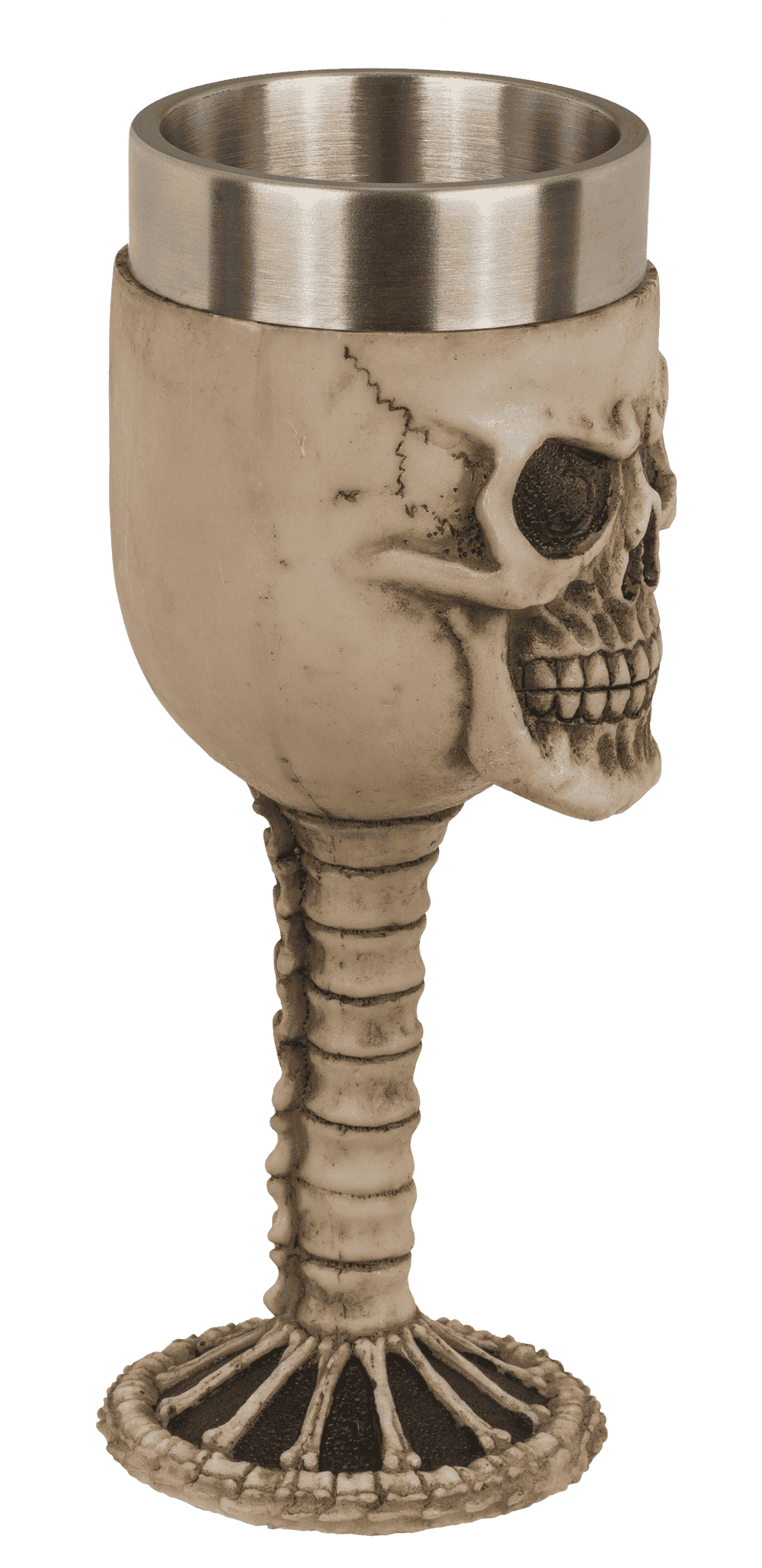 Polyresin mug, Skull with stainless steel insert,