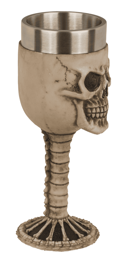 Polyresin mug, Skull with stainless steel insert,