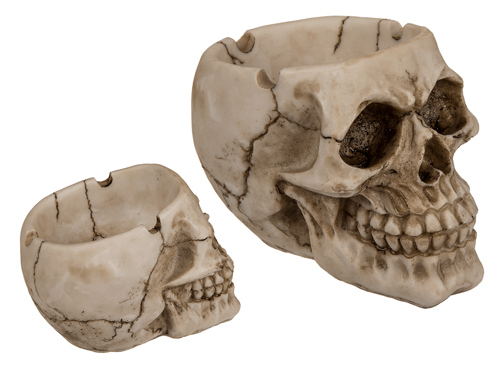 Polyresin ashtray, Skull,