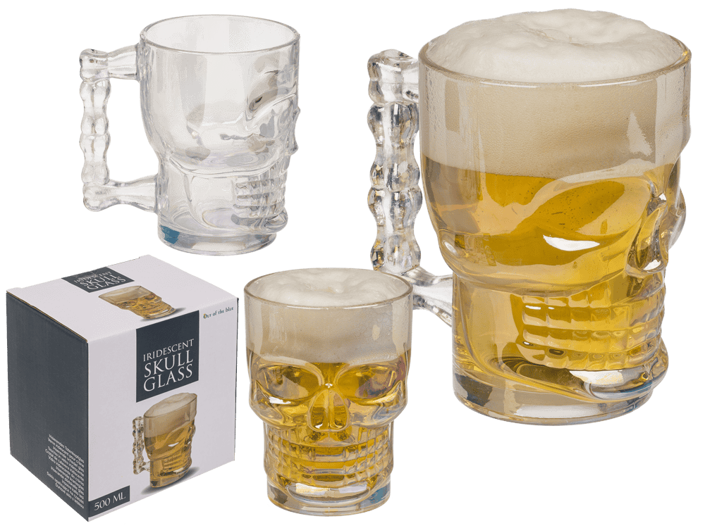 Drinking glas, Skull, approx. 9,3 x 7 x 12,5 cm,