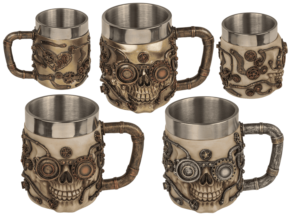 Polyresin beer mug with stainless steel insert,