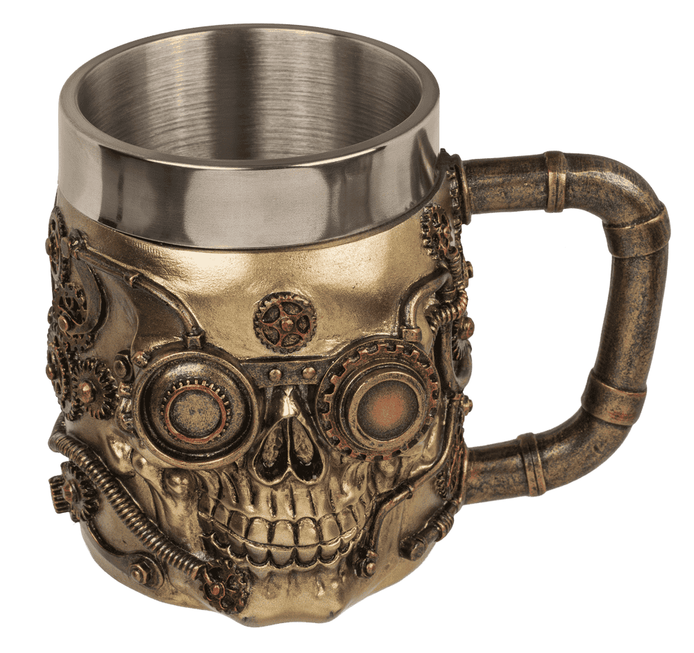 Polyresin beer mug with stainless steel insert,