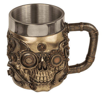 Polyresin beer mug with stainless steel insert,