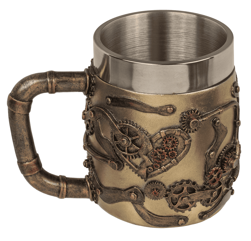 Polyresin beer mug with stainless steel insert,