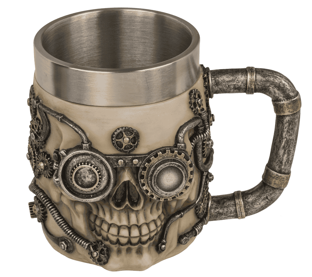 Polyresin beer mug with stainless steel insert,