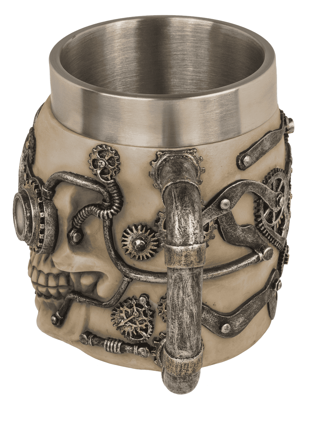 Polyresin beer mug with stainless steel insert,