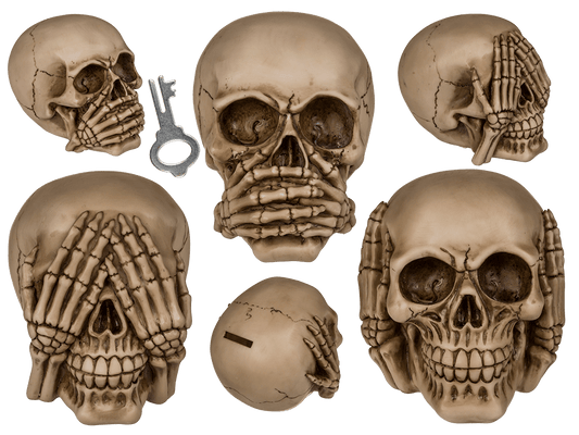 Savings bank, Skull - The 3 Monkeys (See No,