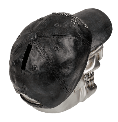 Savings bank with lock, Skull with basecap,