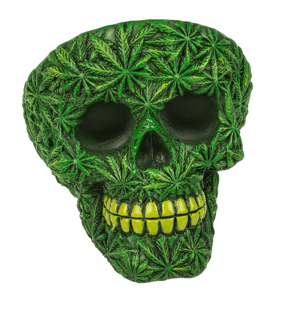Ashtray, Cannabis Skull, ca. 11 cm,