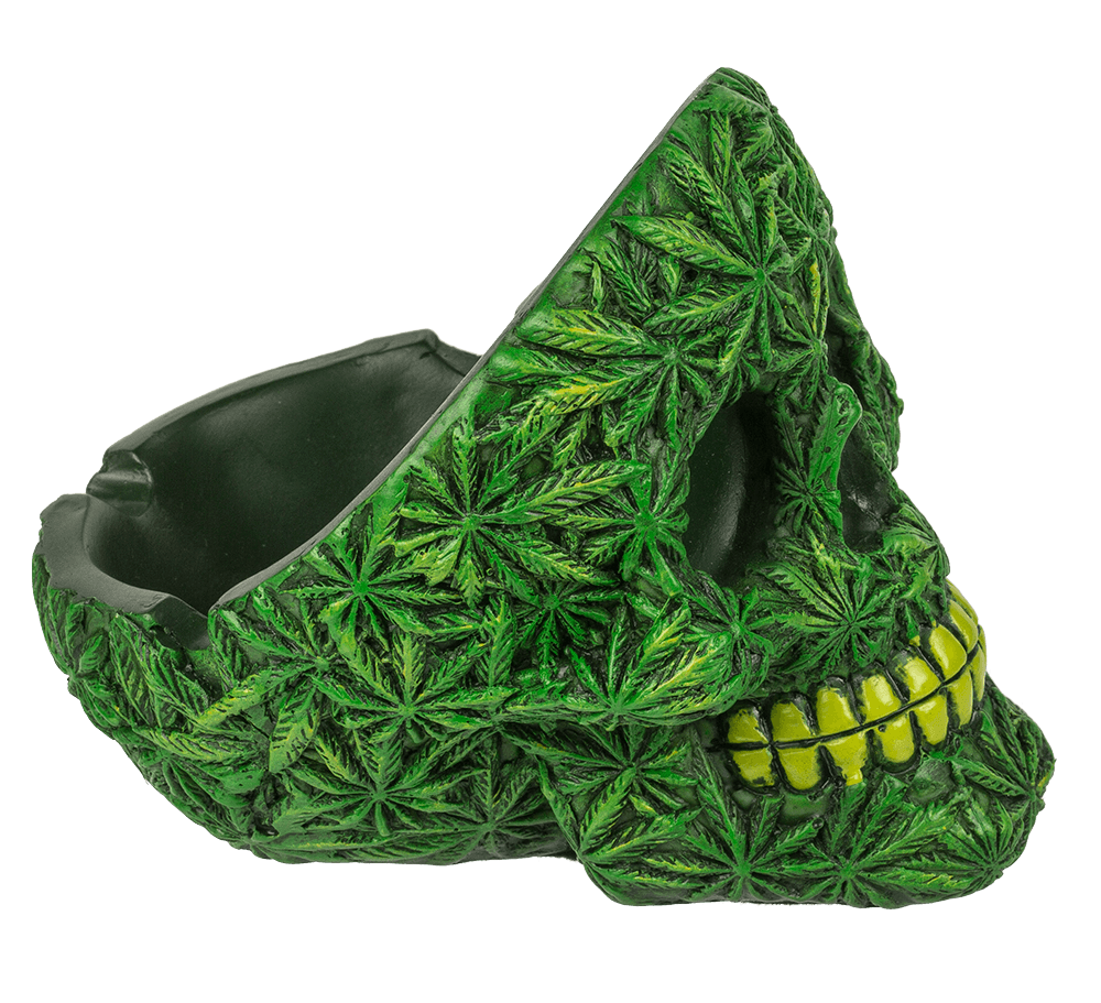 Ashtray, Cannabis Skull, ca. 11 cm,