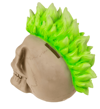 Savings bank with lock, Skull, Punk,