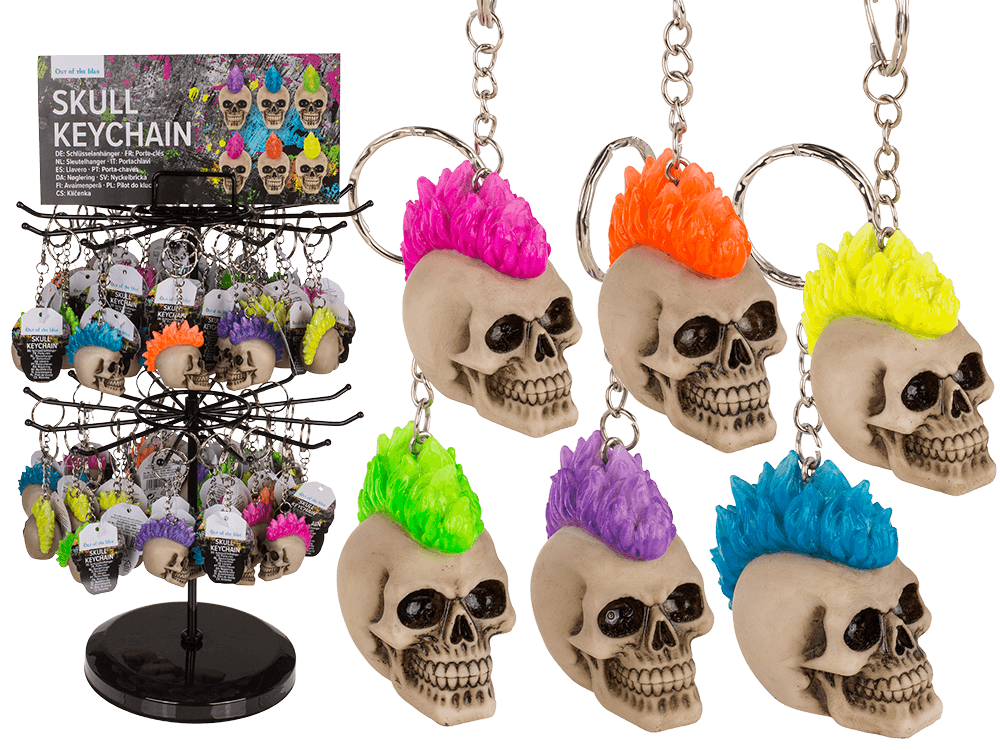 Metal Keychain, Skull, Punk,