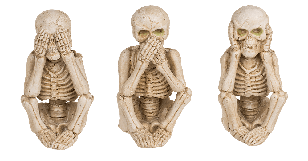 Polyresin Skeleton, "Do not say, listen and see",