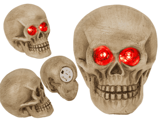 Polyresin Skull with red LED eye,