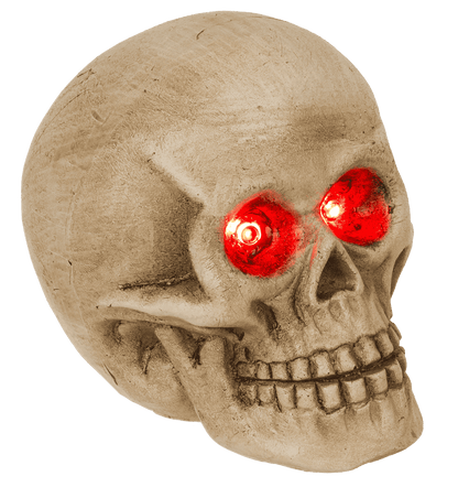 Polyresin Skull with red LED eye,
