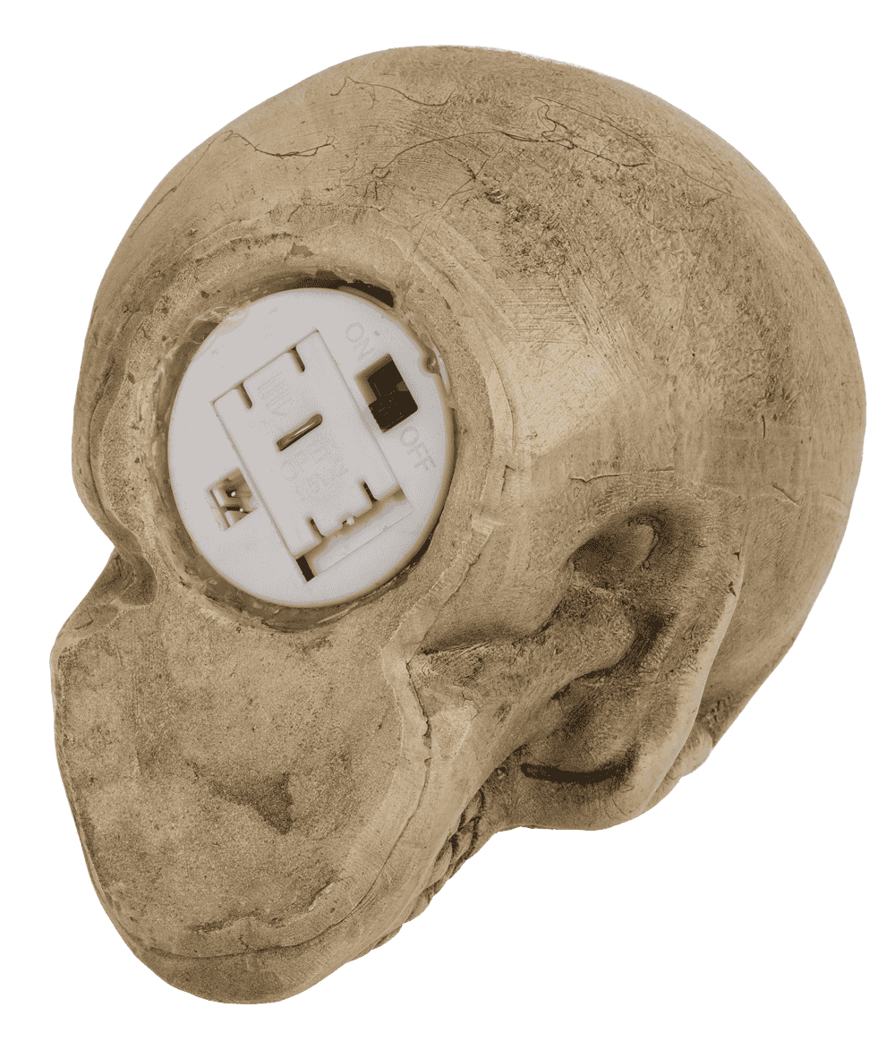Polyresin Skull with red LED eye,