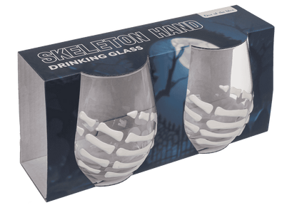 Drinking Glass, Skeleton hand, set of 2,