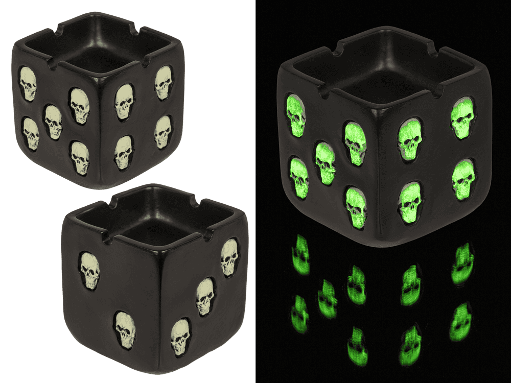 Ashtray, Skull, Glow in the Dark,