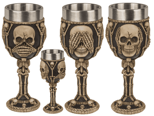 Polyresin mug, Skull with stainless steel insert,