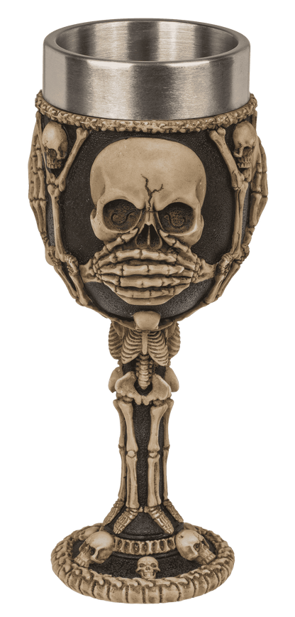 Polyresin mug, Skull with stainless steel insert,