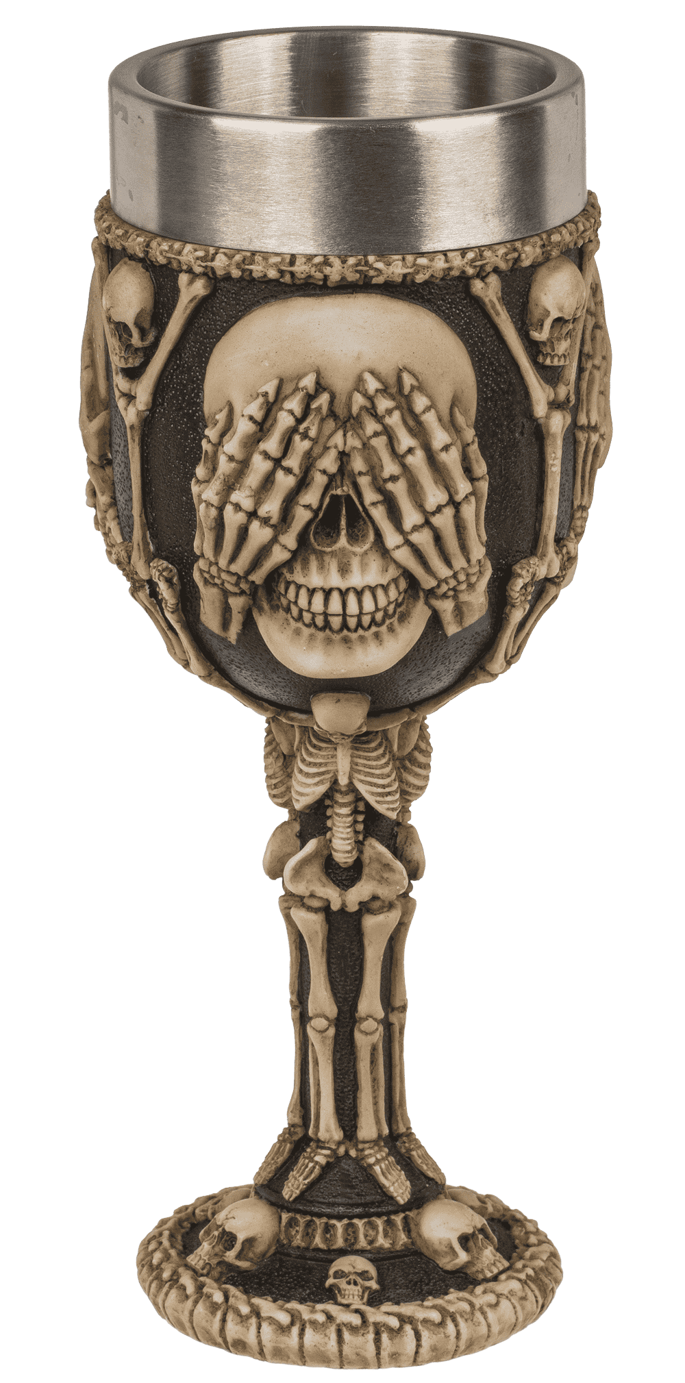 Polyresin mug, Skull with stainless steel insert,