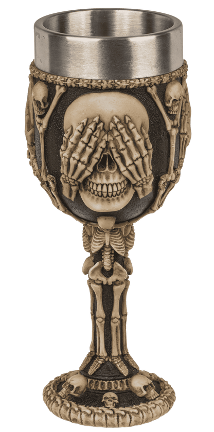 Polyresin mug, Skull with stainless steel insert,