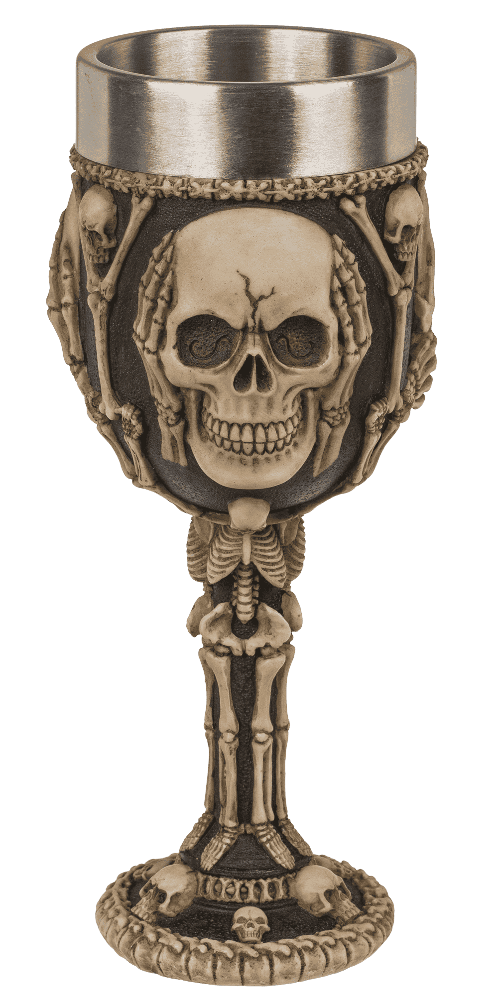 Polyresin mug, Skull with stainless steel insert,