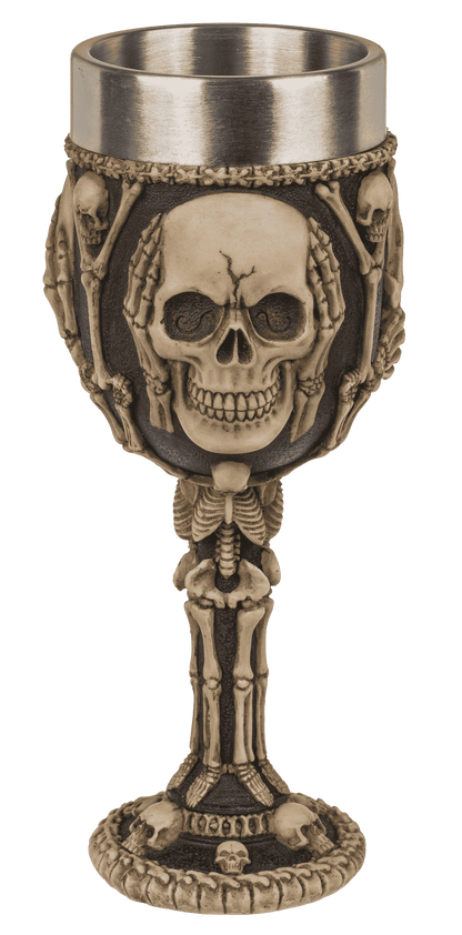 Polyresin mug, Skull with stainless steel insert,