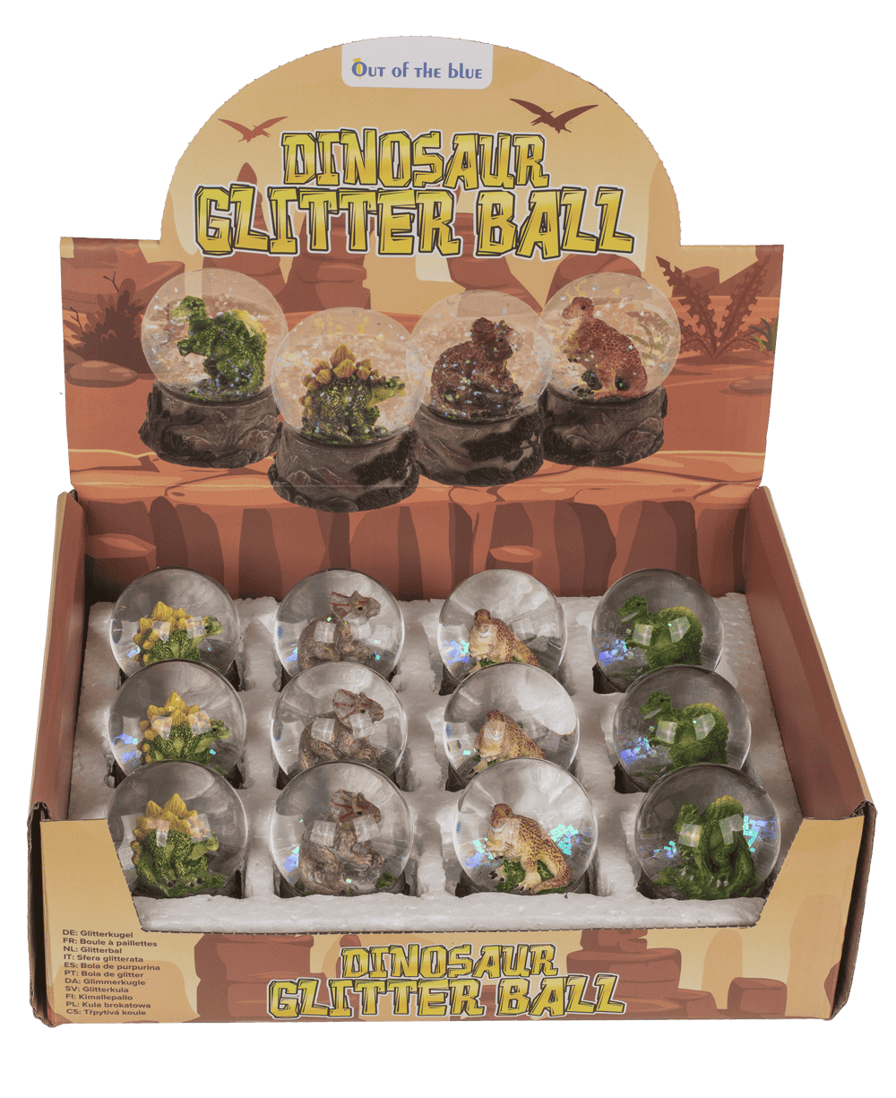 Glitter ball, Dinosaur, on base,