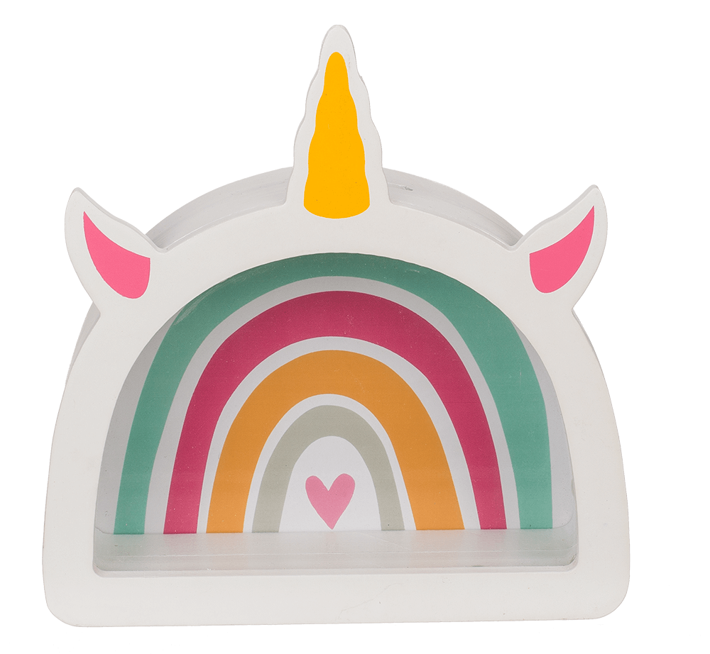 Wooden saving bank, Rainbow unicorn,