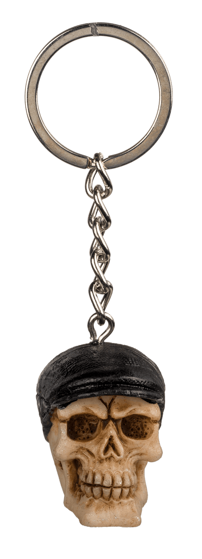 Metal keychain, Polyresin Skull,