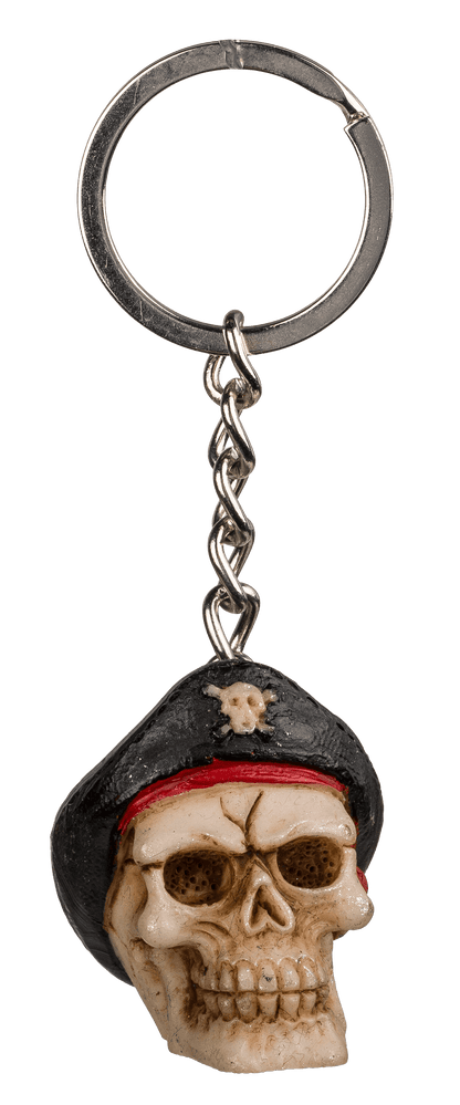 Metal keychain, Polyresin Skull,